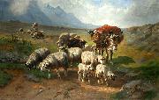 unknow artist Schafherde mit Esel und Schafer auf einer Hochebene Spain oil painting artist